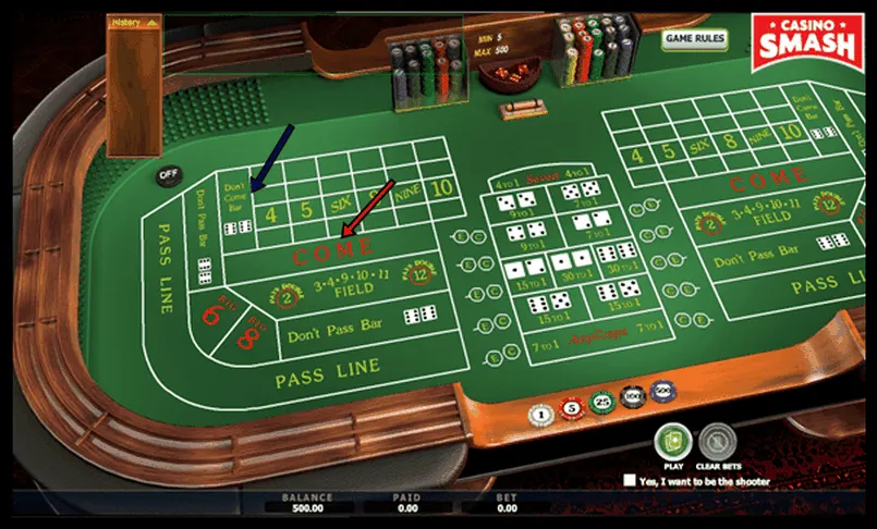 Craps là gì? Giải thích đơn giản về khái niệm Casino Craps 4 Ví dụ cược Đến hoặc Không đến Cược